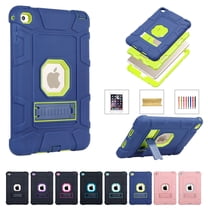 iPad mini 5 2019 Case, iPad mini 4 Case, Dteck 3 in 1 Hybrid Heavy Duty Rugged Shockproof Anti-Scratch Protective Kickstand Case With PET Screen Protector For iPad mini 4/5, Blue/Yellow