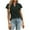 Black, variant on Giftesty Women Leisure Solid Short Sleeve V-Neck Blouses