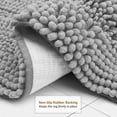 thumbnail image 2 of Clara Clark Chenille Super Absorbent Bath Mat - Extra Soft - Shower and Bath Room - Machine wash dry - Medium 20 X 32, Contour 22 X 19, Seat 18.5 X 19.5 - Silver, 2 of 8