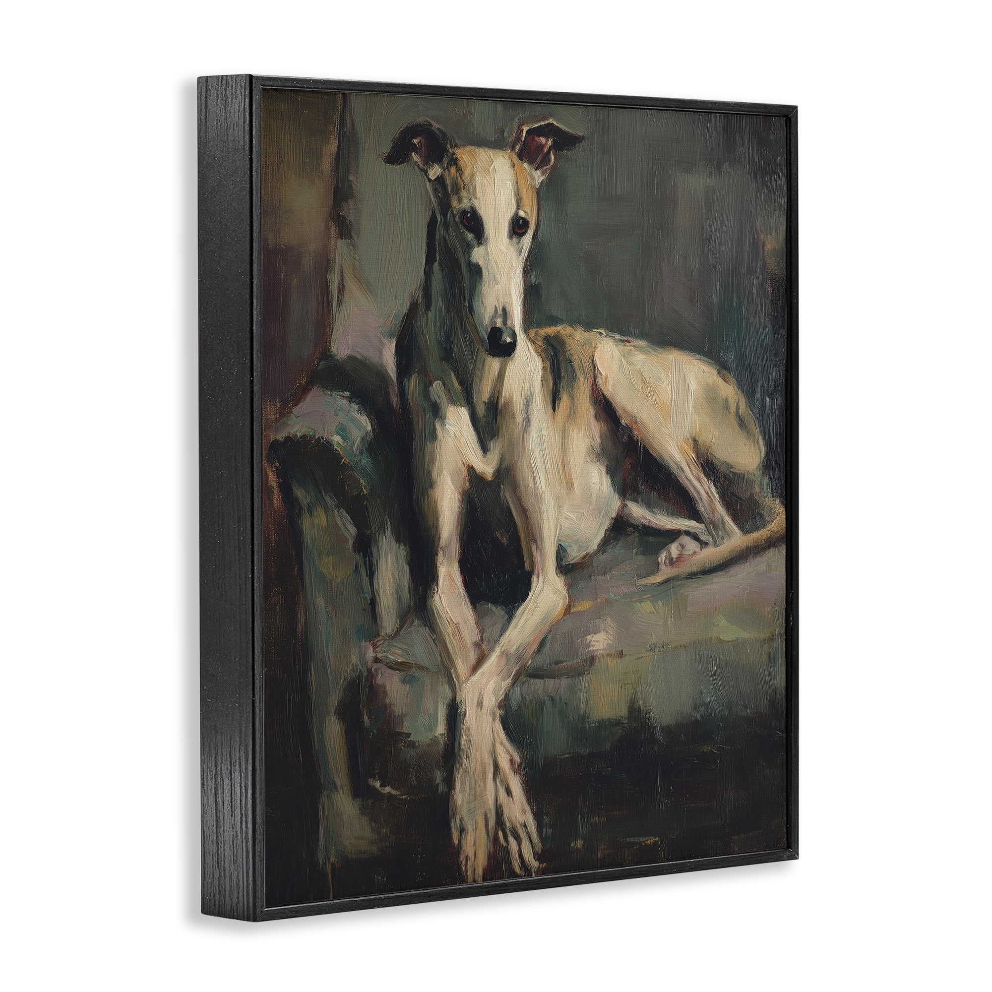 Stupell Industries Regal Comfort Whippet Dog Black Framed Giclee Art, design by Svetlana Aleynikova