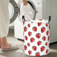 thumbnail image 4 of Lsque Hand Drawn Strawberry pattern Laundry Hamper Basket, Tall Woven Rope Hamper Basket for Clothes, Lightweight Storage Basket, Collapsible Waterproof-Medium, 4 of 8