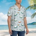 thumbnail image 5 of Balery Spaceship Print Men's Hawaiian Shirts Short Sleeve Beach Shirt Relaxed Fit Vacation Button Down Shirts-, 5 of 9