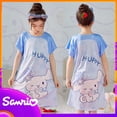 thumbnail image 2 of Sanrios-Camisón de dibujos animados para niños, vestido de pijama de manga corta, ropa de casa, Hello Kitty, Cinnamoroll, Kuromi, Kawaii, Verano gym unisex, 2 of 2