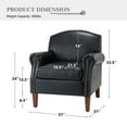 thumbnail image 6 of Vegan Leather Armchair Set of 2 Living Room Home Office Lounge Single Sofa Nailhead Rolled Arms Accent Chair Adult Navy, 6 of 6
