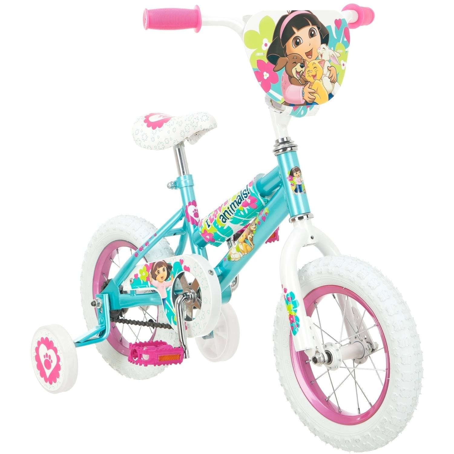 dora the explorer bike with training wheels