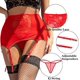 thumbnail image 2 of Cinturón de encaje de cintura alta para mujer (rojo, circunferencia de cintura 56-86), tirantes de malla con tanga, ropa interior sexy, 2 of 5