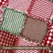JCS Perfect Red 3 Plaid Homespun Cotton Fabric Sold by the Yard