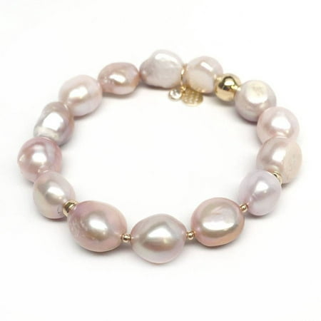 Julieta Jewelry Pink Pearl Sophia 14kt Gold over Sterling Silver Stretch Bracelet