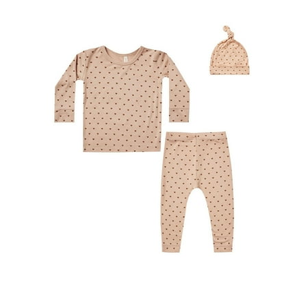 

0-12 M Newborn Baby Unisex Clothes Outfits Sets 3pcs Infant Boys Girls Soft Modal Cute Print Long Sleeve Top+ Elastic Waistband Long Pants+ Hat Set.Pink.9-12 Months