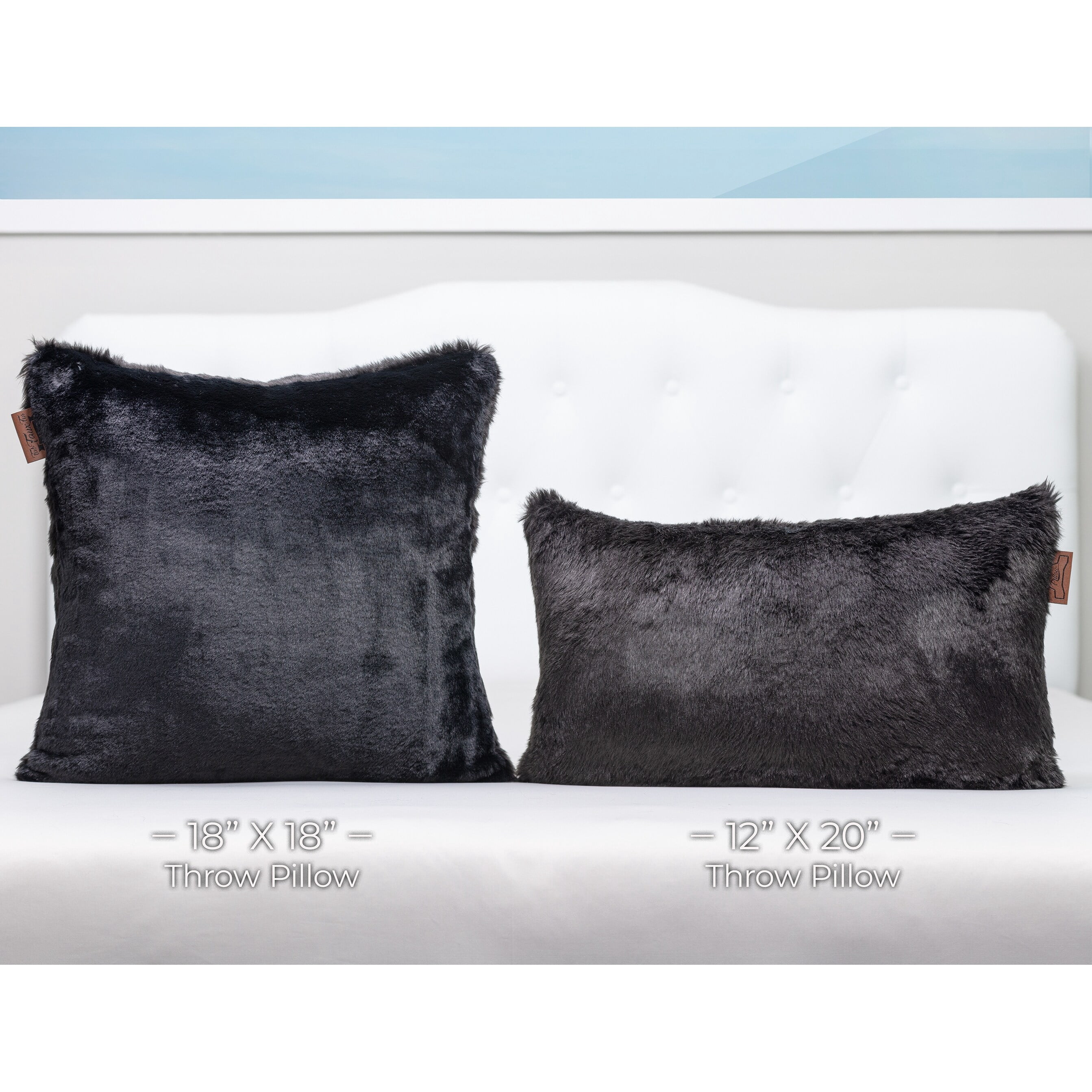 18 X 18 Throw Pillow Micro-bead Fill Square Couch Pillow Limited Baby Black Panther Fabulous Faux Fur Pillowcase & Shell, 1 PCS, 2-tone Decorative Luxury Style for Sofa, Bedroom