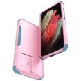 thumbnail image 7 of SaniMore for Samsung Galaxy S21 FE (6.4" 2021) Case, [Sliding Camera Window] Wireless Charging Shockproof Drop Resistant Hybird PC TPU Anti-slip Heavy Duty Protective Shell, Pink+Green, 7 of 7