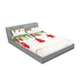 thumbnail image 2 of Ambesonne Christmas Fitted Sheet & Pillow Sham Set, Ornaments and Berries, Full, Beige and Red, 2 of 2