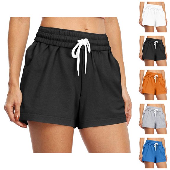 Athletic Shorts for Women 2026 Summer Elastic Waist Wide Leg Casual Workout Gym Running Shorts with Pockets