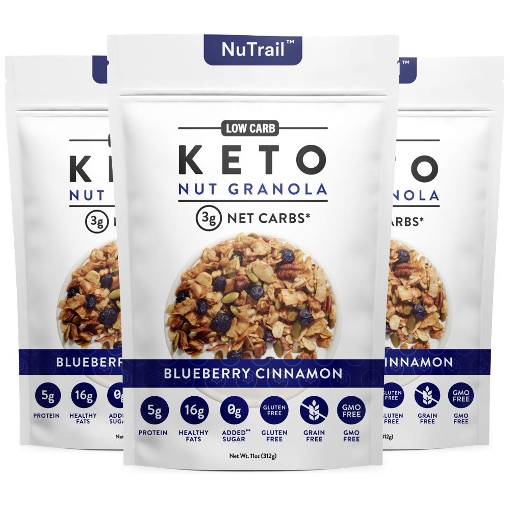 NuTrail™ Keto Blueberry Nut Granola Healthy Breakfast Cereal Low