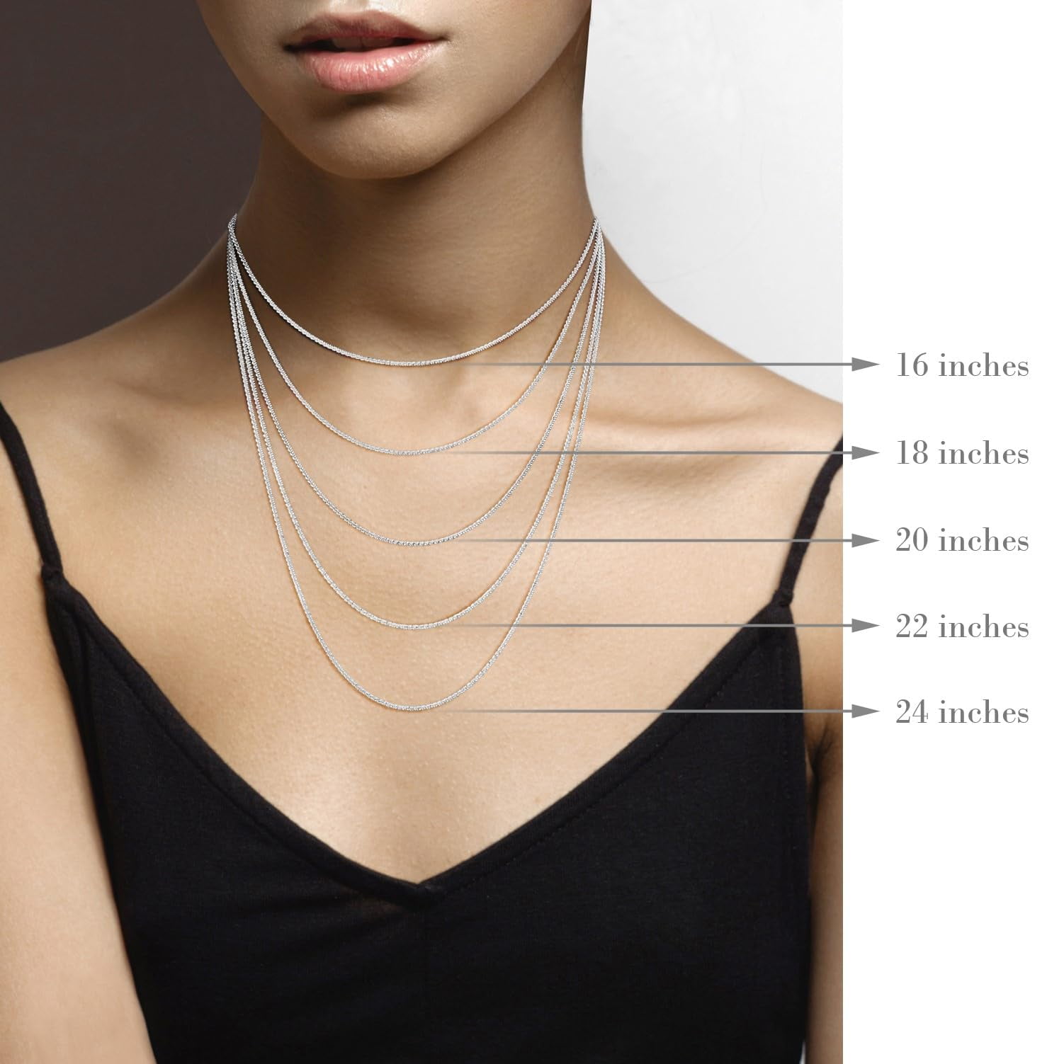 Miabella Italian 925 Sterling Silver Twisted Sparkle Chain Necklace for Women Made in Italy (Length 24 Inches)