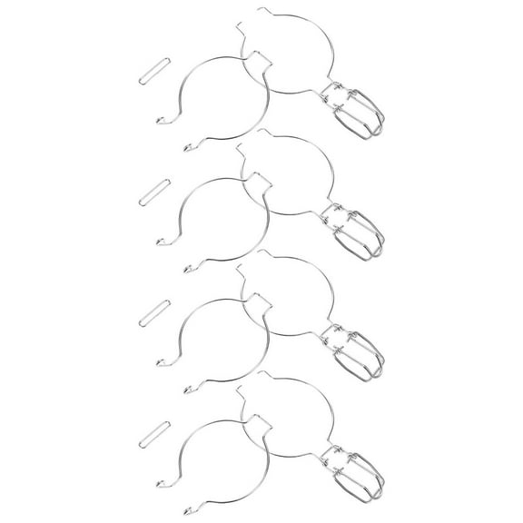 Pawsdot 4Pcs Wide Mouth Jar Clamps Stainless Steel Wire Locking Canisters with Easy Spring Design