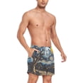 thumbnail image 4 of FORMRS Mens Swim Trunks Mesh Liner Quick Dry Casual Beach Board Shorts with Pockets, Sizes S-2XL, Swirling Starry Sky, 4 of 9