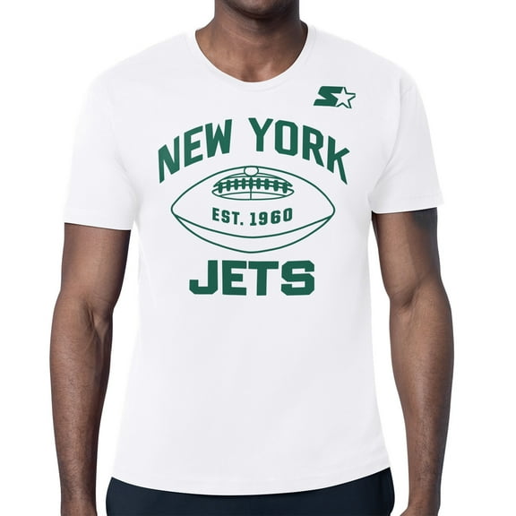 Men's Starter  White New York Jets Green and White Forever T-Shirt