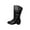 Black, variant on XIMIN Women Wide Calf Boots with Side Zipper Leather Wide Cowgirl Square Toe Boots Extra Wide Calf Short Shaft Boots Boots Slouch Wide Width Ankle Boots Outdoor Footwear