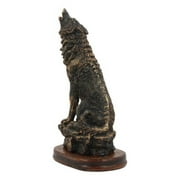 Ebros Howling Wolf Statue 10.5 Tall Alpha Wolf Pack Figurine in Faux Bronze
