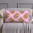 thumbnail image 3 of King Pillow Cases Standard Size - Capybara Print Pink Soft Envelope Closure Microfiber Block Print Pillow Cover, Wrinkle Stain Resistant Travel Pillow Covers Standard Size 20x36in, 3 of 7