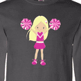 thumbnail image 4 of Inktastic Cheerleaders, Girl With Blonde Hair, Pink Uniform Long Sleeve T-Shirt, 4 of 5