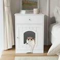 thumbnail image 3 of Cat Litter Box, Hidden Litter Box Furniture Cabinet with Drawer, Indoor Cat House Side Table, Kitty Puppy Litter Box, 3 of 6