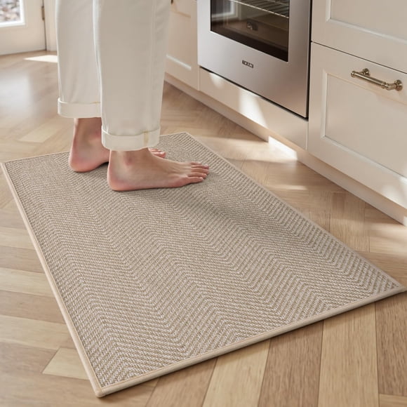 PADOOR Kitchen Rugs-Non Slip Washable Kitchen Mats for Floor-Absorbent and Easy to Clean Rugs for Kitchen in Front of Sink, Laundry, Office, Home, 17