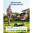 thumbnail image 4 of Memoryfield 16" Reel Lawn Mower, 5-Blade Push Mower with Adjustable Height, Lightweight, for Small to Medium Yards, Green, 4 of 7