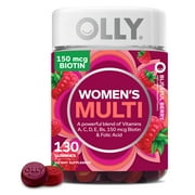 OLLY Women's Daily Multivitamin Gummy, Health & Immune Support, Berry, 130 Ct