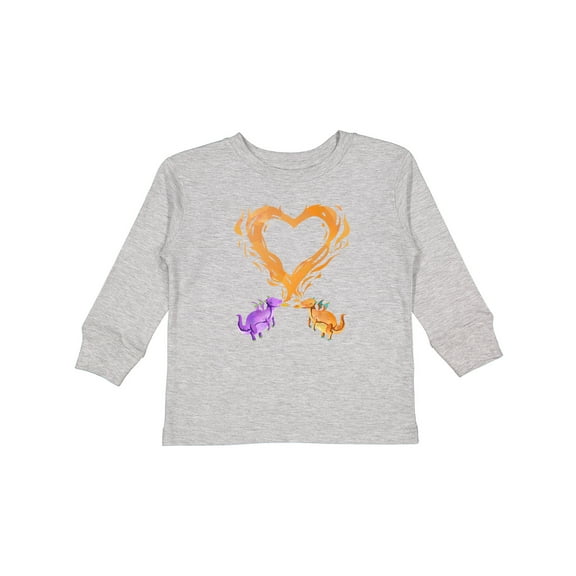 Inktastic Fire Heart Dragons Boys or Girls Long Sleeve Toddler T-Shirt