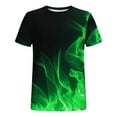 Leesechin Men's Flames Graphic Print T Shirt Short Sleeve Round Neck ...