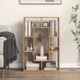 thumbnail image 2 of Costway 7-Cube Geometric Bookshelf with Anti-Toppling Device Modern Open Bookcase Natural, 2 of 10