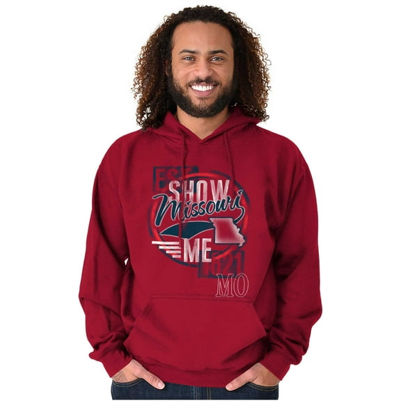 Missouri MO Vintage Road Trip Map Unisex Plus Fleece Graphic Hoodie Brisco Brands 2X