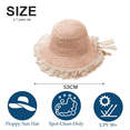 thumbnail image 2 of Hukapapa Circunferencia de la cabeza 53 cm sombrero de paja para niños, sombrero para bebé, sombrero para el sol, sombrero de playa, protector solar, sombrero para el sol para niños rosa, 2 of 5