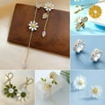 thumbnail image 2 of EOEMY Fashion 925 Silver Daisy Flower Stud Earrings Drop Dangle Women Lovely Jewelry-Style 1, 2 of 9
