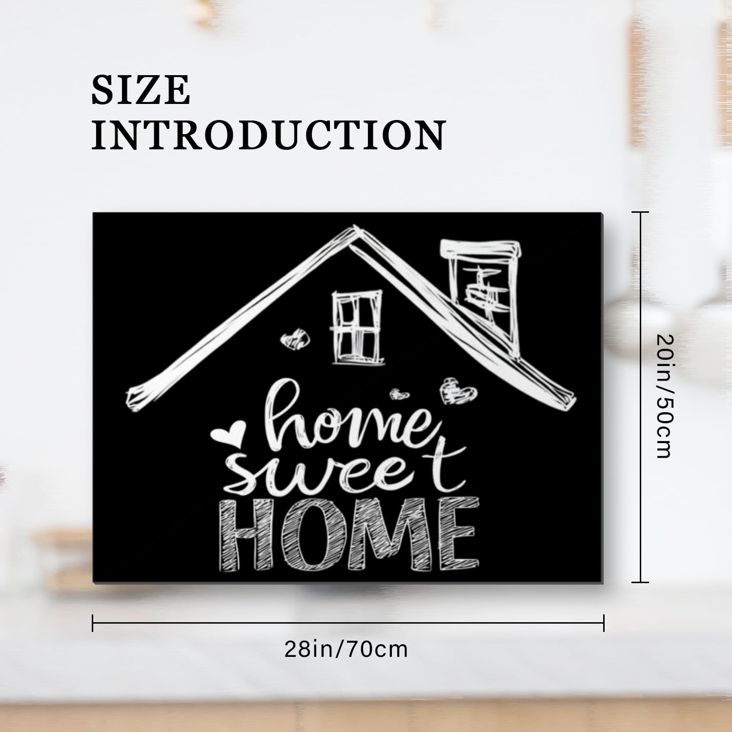 Square Stove Top Covers for Electric Stove, Fun Sweet Home Pattern Heatproof Oilproof Induction Cooktop Protector, Non-slip Washable Decoration Mat for Kitchen RV (28×20 Inch)