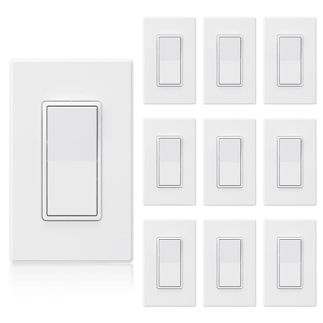 Interruptor de luz ELEGRP de 3 vías, 15 A, 120-277 V, con placa blanca mate