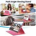 thumbnail image 4 of Fintie 360 Degree Rotating Case for Samsung Galaxy Tab A11+ Plus 11 Inch 2025/ A9+ Plus 2023, Swiveling Protective Stand Clear Back Cover, Auto Wake/Sleep, Pink, 4 of 8