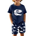 thumbnail image 3 of Hiijoy Big Boys Casual Outfits Dinosaur Print Short Sleeve T-Shirt Shorts Set, Sizes 9-10Y, 3 of 3