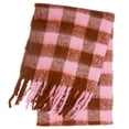 thumbnail image 1 of Large Chunky Plaid Scarf Coloured Checked Oversized Scarf Tassel Soft Fall Winter Thick Warm Shawl Women, 1 of 5
