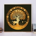 thumbnail image 2 of DIY Stamped Cross Stitch Kits for Beginners Golden Tree Reindeer Easy 11CT Needlepoint Embroidery Counted Cross Stitch Kits Art Craft Wall Decoration and Gift 35x35cm(1), 2 of 9