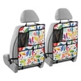 thumbnail image 2 of Car Seat Back Protector,Waterproof & Stain Resistant Kick Mats with Tablet Holder & Organizer Pockets,Easy-Clean Nylon Back Seat Protector Three Coloured Petals, 2 of 7