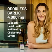 NatureWise Odorless Garlic Supplement 4000mg - Non-GMO - 180 Softgels[90-Day Supply]