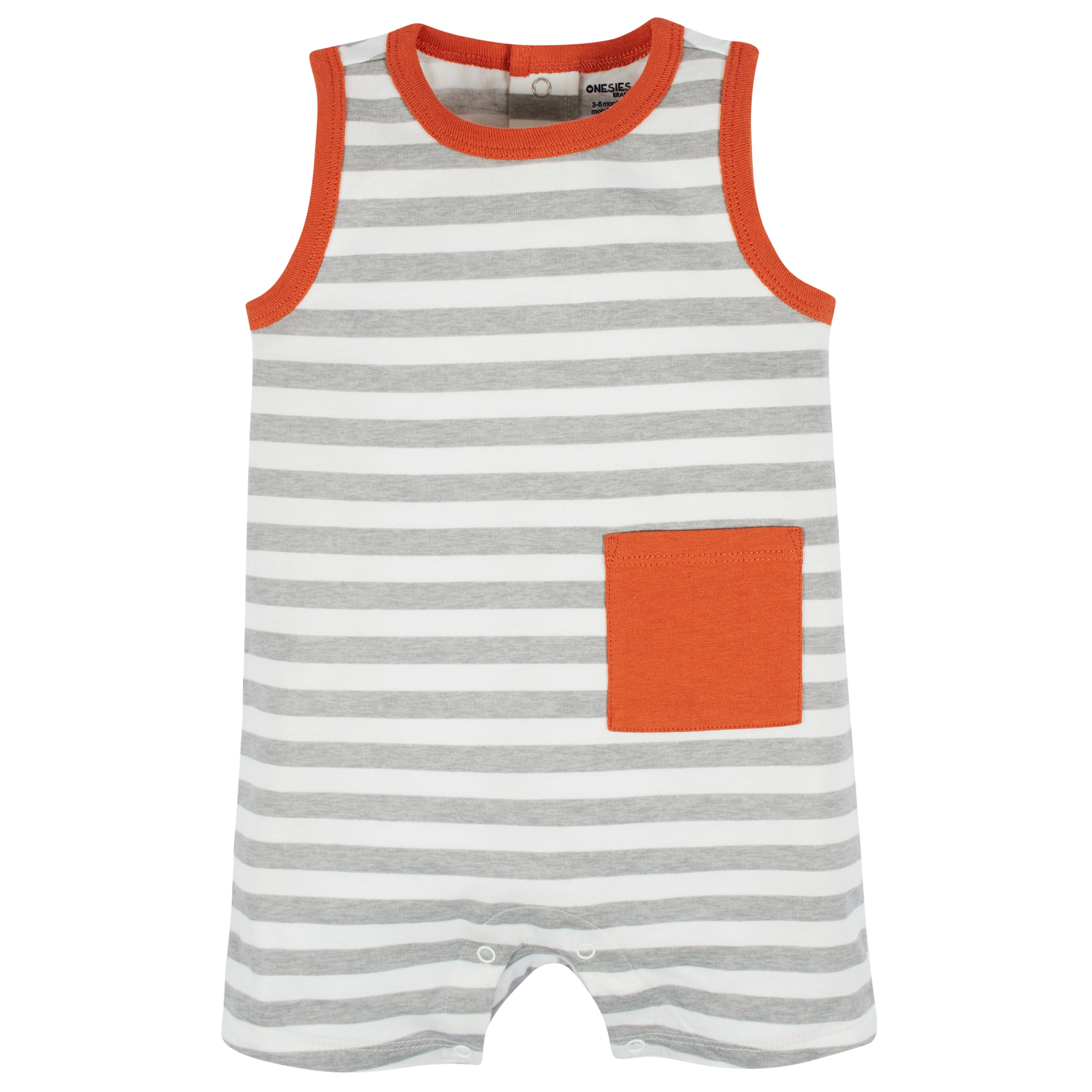 Onesies Brand Baby Boy Short Sleeve and Sleeveless Rompers, 3-Pack, Sizes 0/3 Months - 24 Months