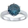 thumbnail image 1 of 2ct Treated Blue Diamond Solitaire Engagement Ring 14K White Gold, 1 of 4