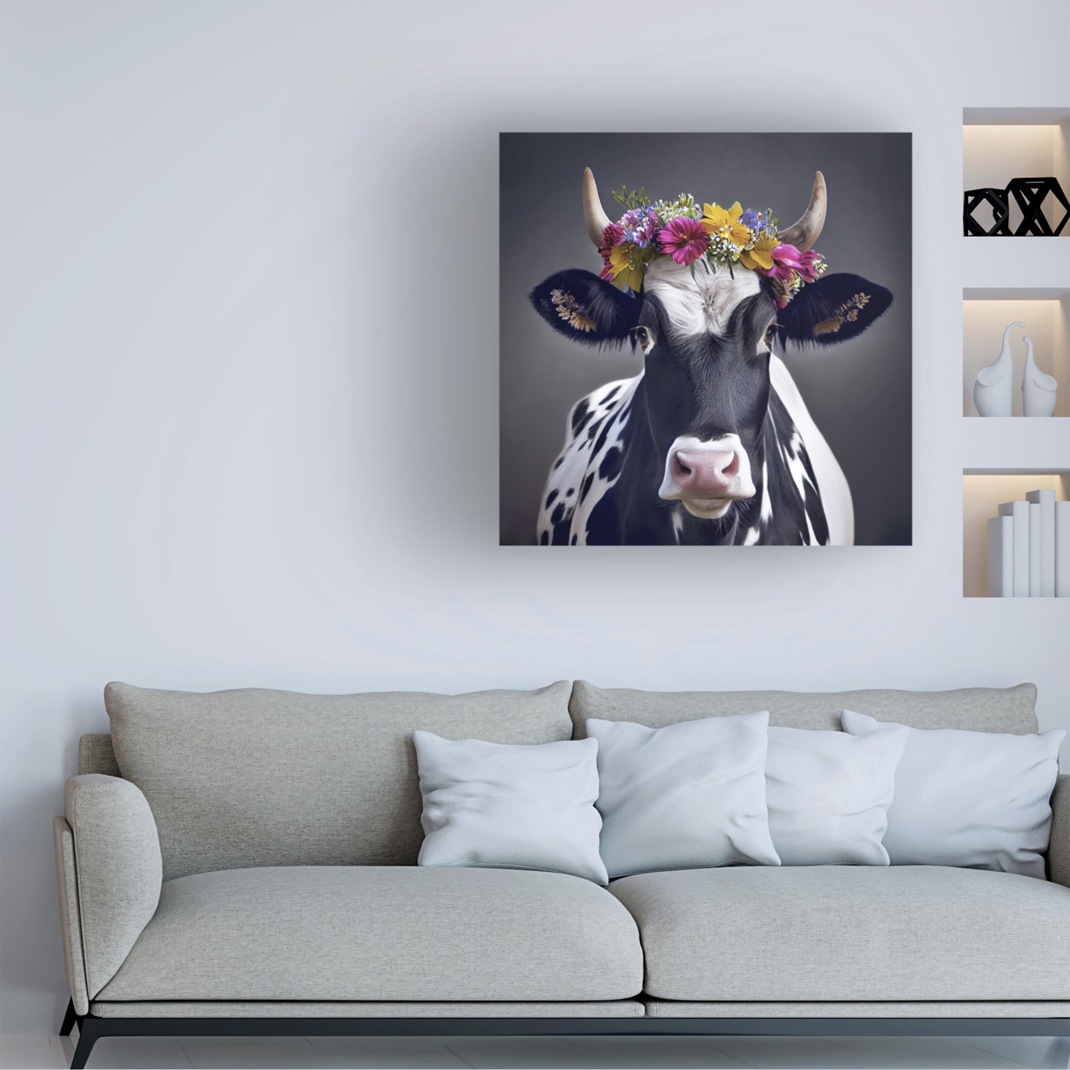 Canvas Wall Art - Sasha 'Flower Crown II' Wall Art for Living Room, Bedroom, or Office Décor by Trademark Fine Art - 18 x 18 Inches