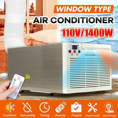 110V 1400W/6000BTU Heat/Cool Window Air Conditioner Warming Heater Dual Use with Remote Control (Best Way To Use Air Conditioner)