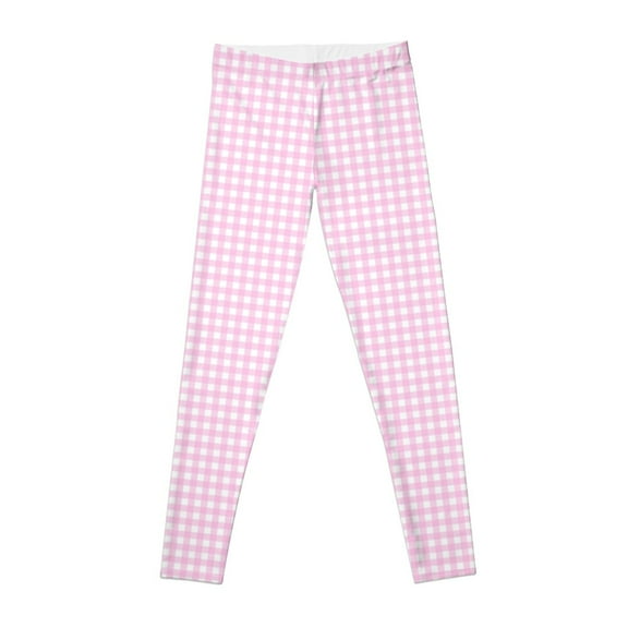 Pink And White Gingham Check Pattern Leggings Women's tights leggins push up woman for physical Womens Leggings