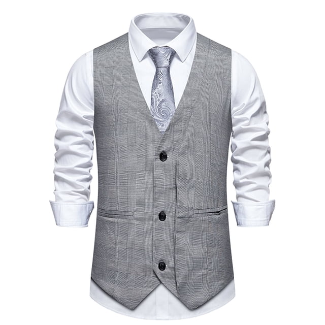 EGNMCR Tank Tops Men Men Solid Fashion Have Pockets Button Turn-down Collar Tanks Tops Blouse